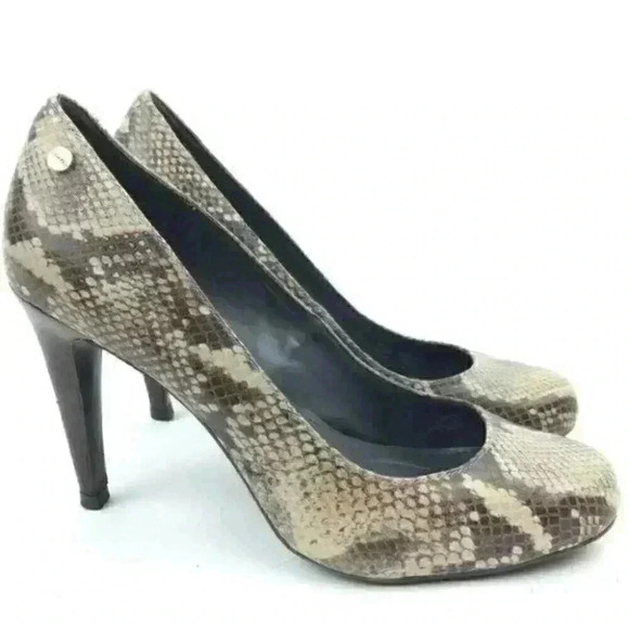 Calvin Klein Heels fionn 8.5 Leather Snake print - Picture 1 of 8
